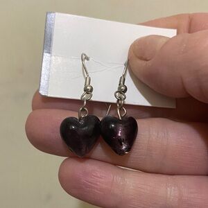 Murano Purple Heart Earrings